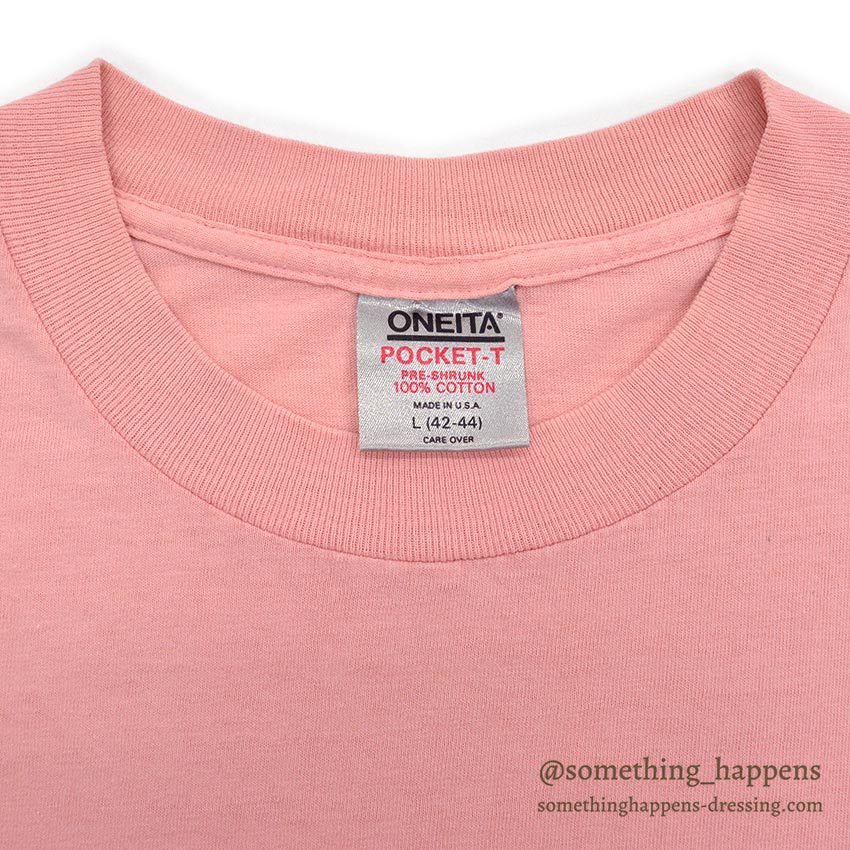 1990's ONEITA THAT MAO THING POCKET T-SHIRT / PINK ... L
