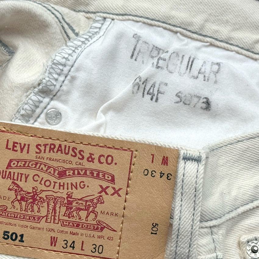 2000s DEADSTOCK Levi's 501-0694 Off-white Denim Pants... W34/L30