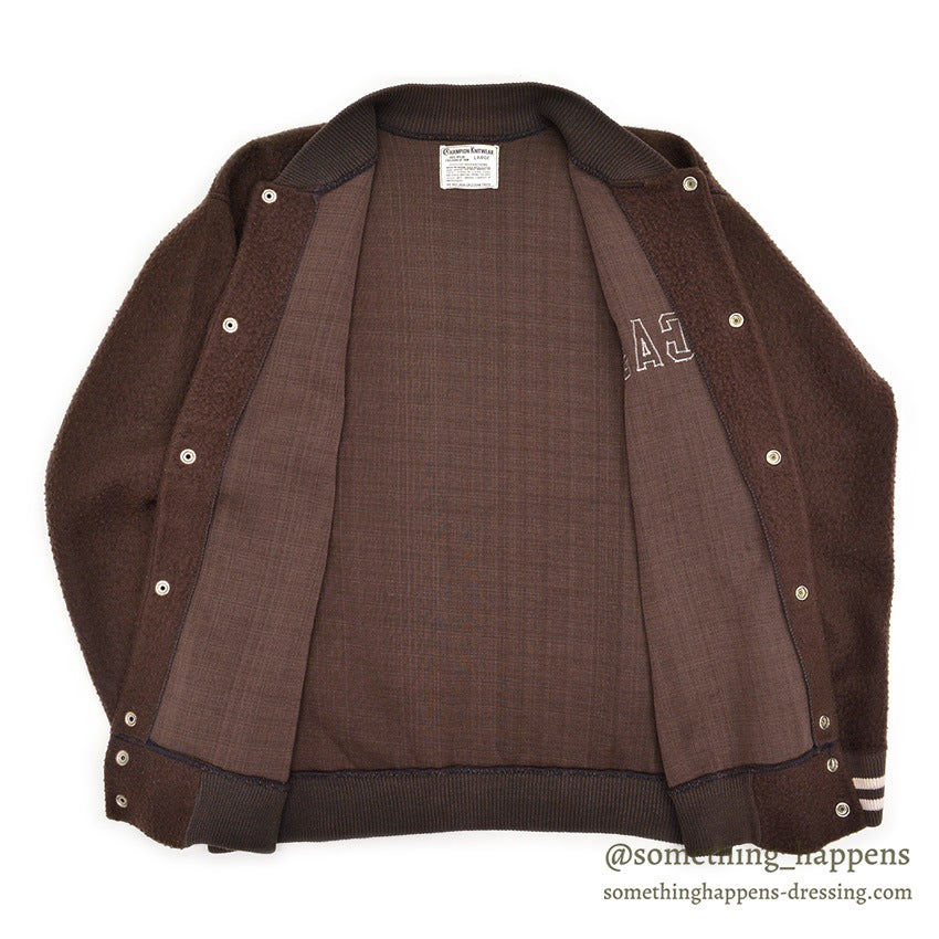1960's CHAMPION KNITWEAR NYLON PILE WARM-UP JACKET ... L