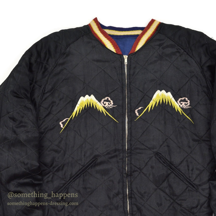 1950s JAPAN SOUVENIR JACKET (Sukajan) - Tiger Face, Mount Fuji, Eagle, Mitsuwa Zipper...