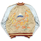 1950s JAPAN SOUVENIR JACKET (Sukajan) Beige with Speed ​​Zipper...