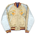 1950s JAPAN SOUVENIR JACKET (Sukajan) Beige with Speed ​​Zipper...