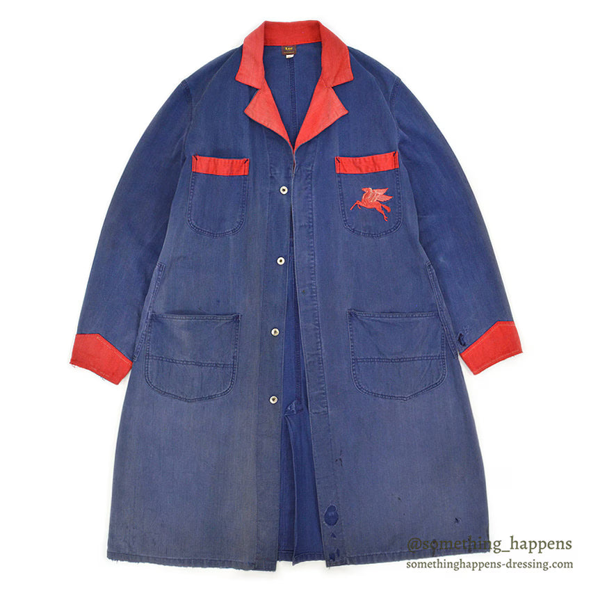 1940's Lee MOBIL PEGASUS EMBROIDERY HBT SHOP COAT TWO-TONE ... 42