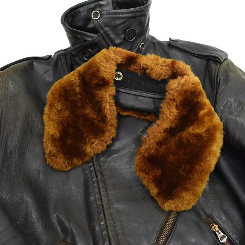 50's Genuine Horsehide FRONT QUARTERS Horsehide Double Riders Jacket... 40