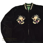 1950s JAPAN SOUVENIR JACKET (Sukajan) - Black Velvet - Japan Map - Maiko (Geisha)...