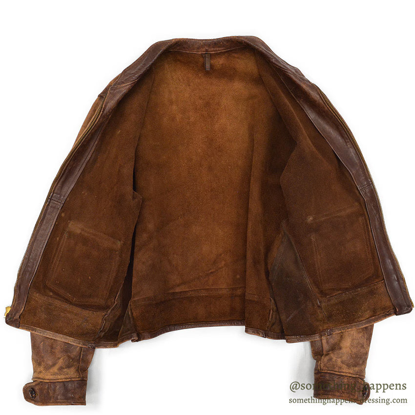 1930's HORSEHIDE BROWN LEATHER COSSACK JACKET ...