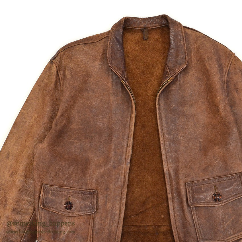 1930's HORSEHIDE BROWN LEATHER COSSACK JACKET ...