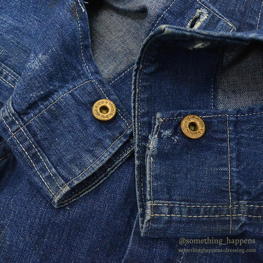 1940's UNKNOWN DENIM COVERALLS / DARK ...