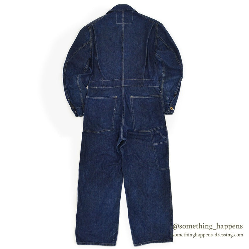 1940's UNKNOWN DENIM COVERALLS / DARK ...