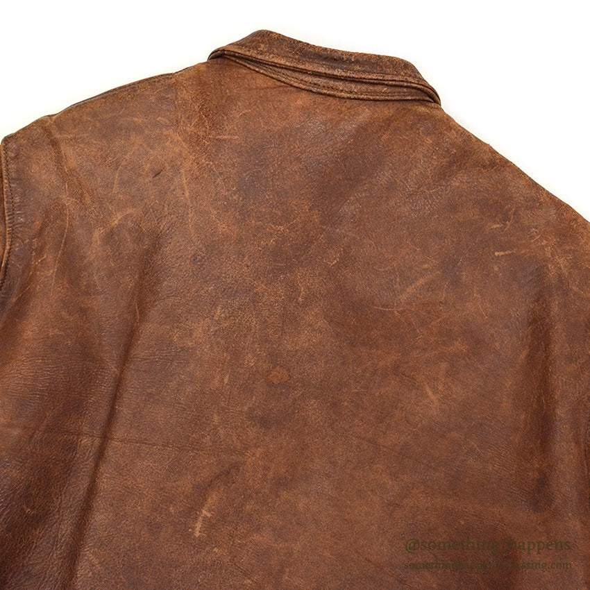 1930's HORSEHIDE BROWN LEATHER COSSACK JACKET ...