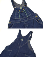 40's HAWKBRAND デニムオーバーオール グリーンパイピングステッチ SIZE W40