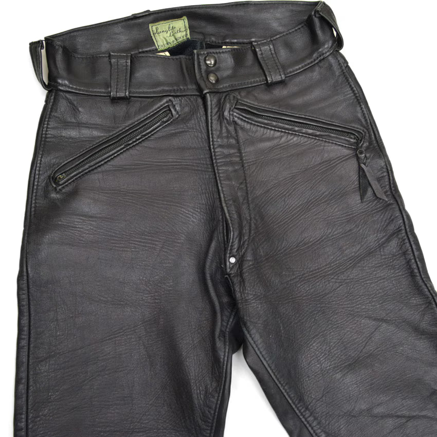 50's Langlitz Leathers ラングリッツレザー レザーパンツ 初期グリーンタグ!!... W31×L28