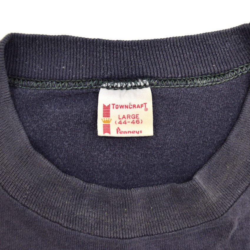 60's TOWNCRAFT Penneys Pocket T-shirt, Eggplant Navy Blue... L