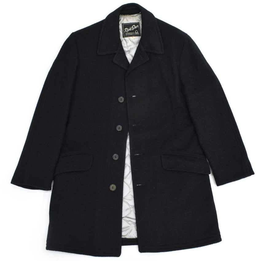 50's Rich Sher Single-Breasted Gangster Coat, Black!!... 36