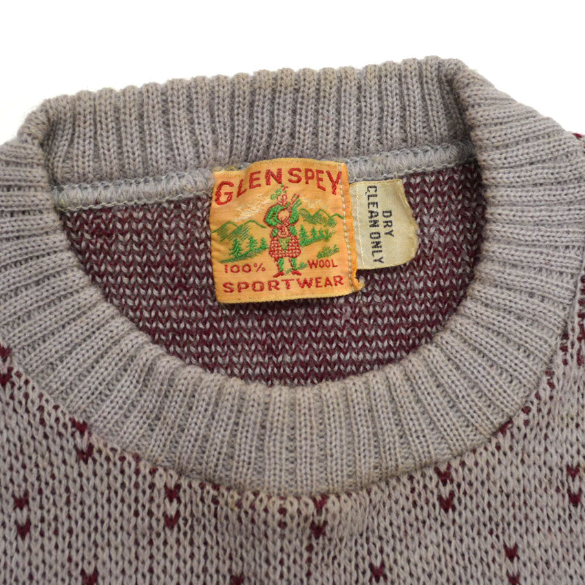 40's~ GLENSPEY SPORTWEAR 'Skiers' Jacquard knit...