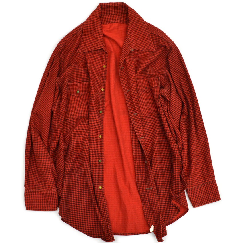 ~50's Unknown 'Houndstooth' Print Flannel Super Big...