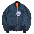 90's Deadstock Alpha MA-1 Flight Jacket Navy ... SMALL
