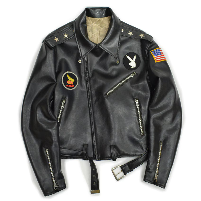 50's Vinyl Leather Two Star Double riders Jacket... 40