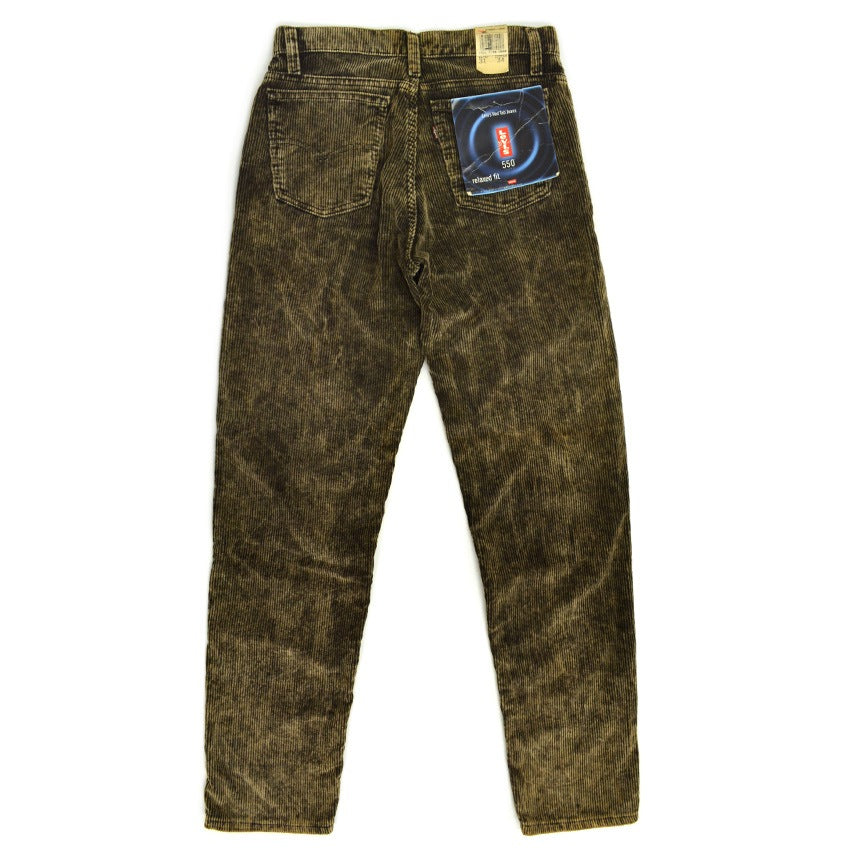 90's Deadstock Levi's 550 'relaxed fit' charcoal black corduroy pants...W31×L34