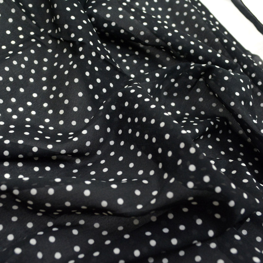 Old Polka Dots Black and White Scarf...