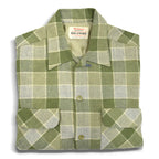 50's Richman BROTHERS Green×Gray wool check shirts... M