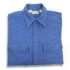 80's LLBean 'CHAMOIS CLOTH SHIRT' Blue... M