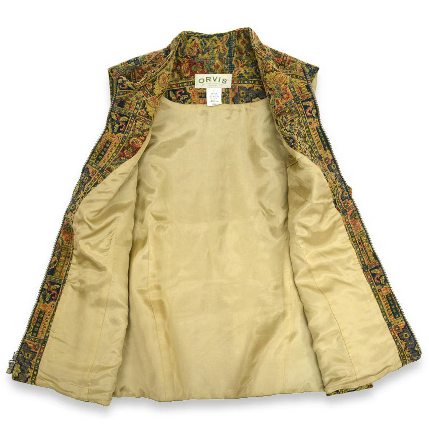 90's ORVIS Gobelin Tapestry Zip-Up Vest... L