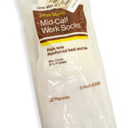 ~70's Deadstock JCPenney Mid-Calf Work Socks ... 3 Pairs