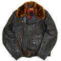 50's Genuine Horsehide FRONT QUARTERS Horsehide Double Riders Jacket... 40
