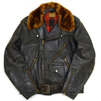 50's Genuine Horsehide FRONT QUARTERS Horsehide Double Riders Jacket... 40