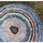 Old American Circle Braided Rug Handmade... Medium 78cm
