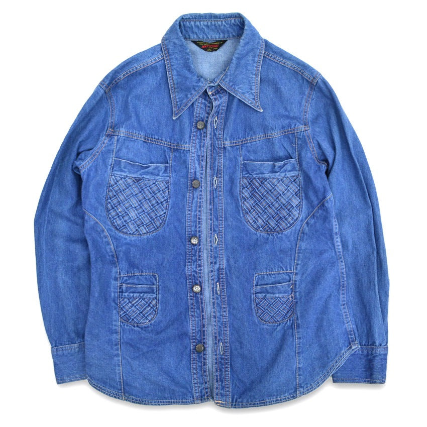 70's NATIONAL Denim Shirt, 70s Culture, Hippie... L
