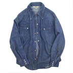 ~70's MONTGOMERY WARD VAT DYED DENIM SHIRTS...L