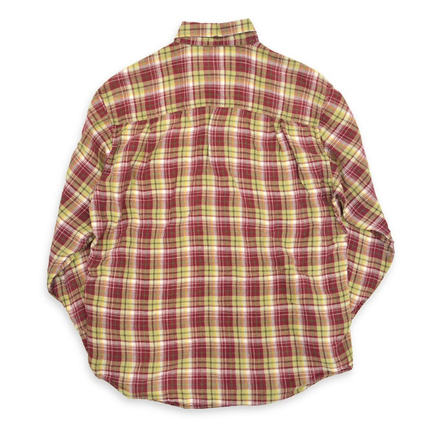 80's- BANANA REPUBLIC Irish Linen Check Shirt...