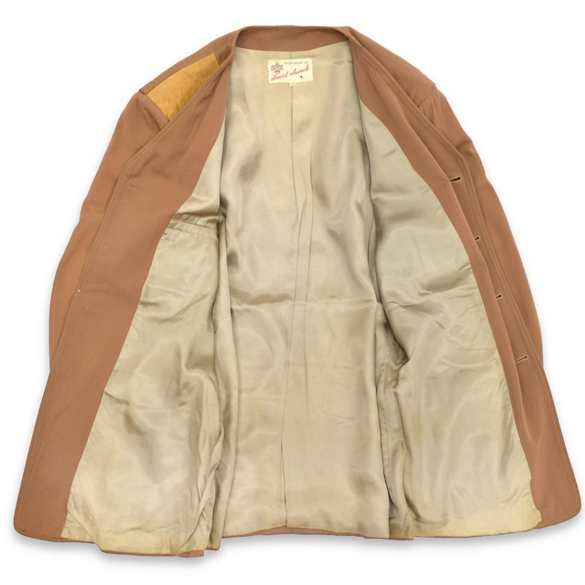 60's david church No Collar Gabardine Shooting Jacket...