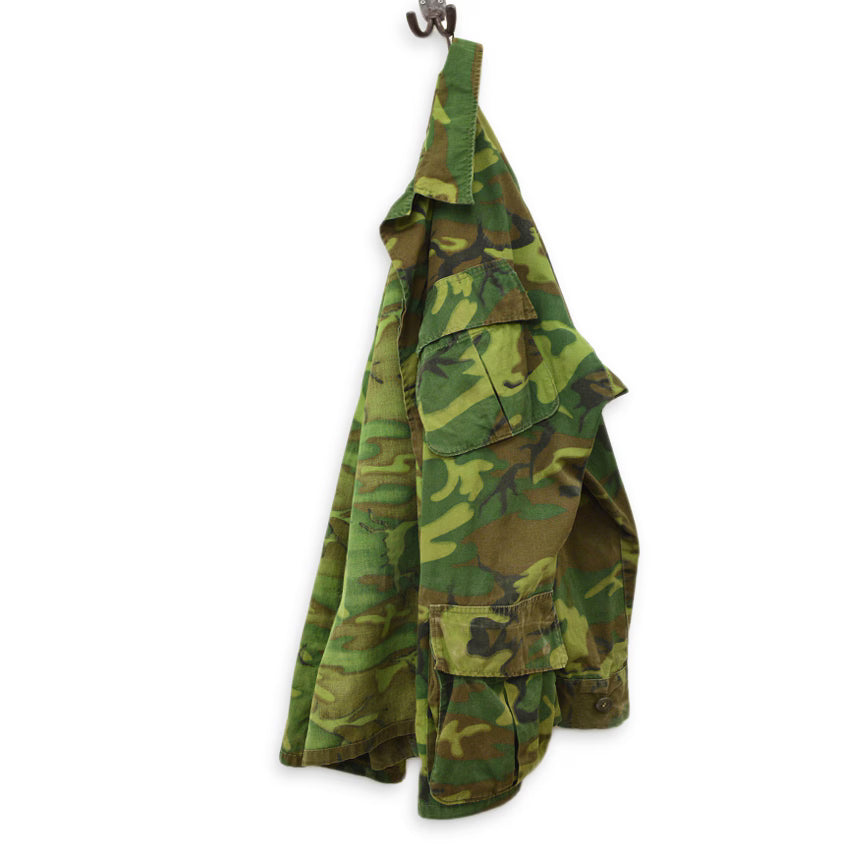 60's US ARMY ERDL Early Non-Ripstop Jungle Fatigue Jacket ... LR