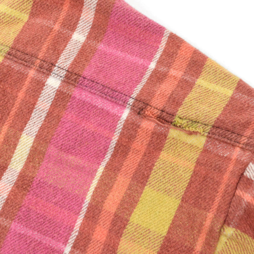 ~80's WINTER RUN PINK PLAID HEAVY FLANNEL SHIRT...