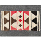 Circa 1940's Navajo Rug Cross Black and Brown Side...