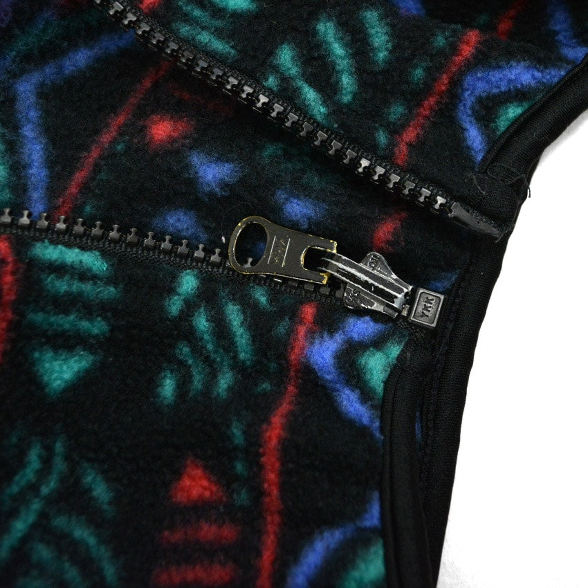 90's Columbia Native Pattern Fleece Jacket, Made in USA... L