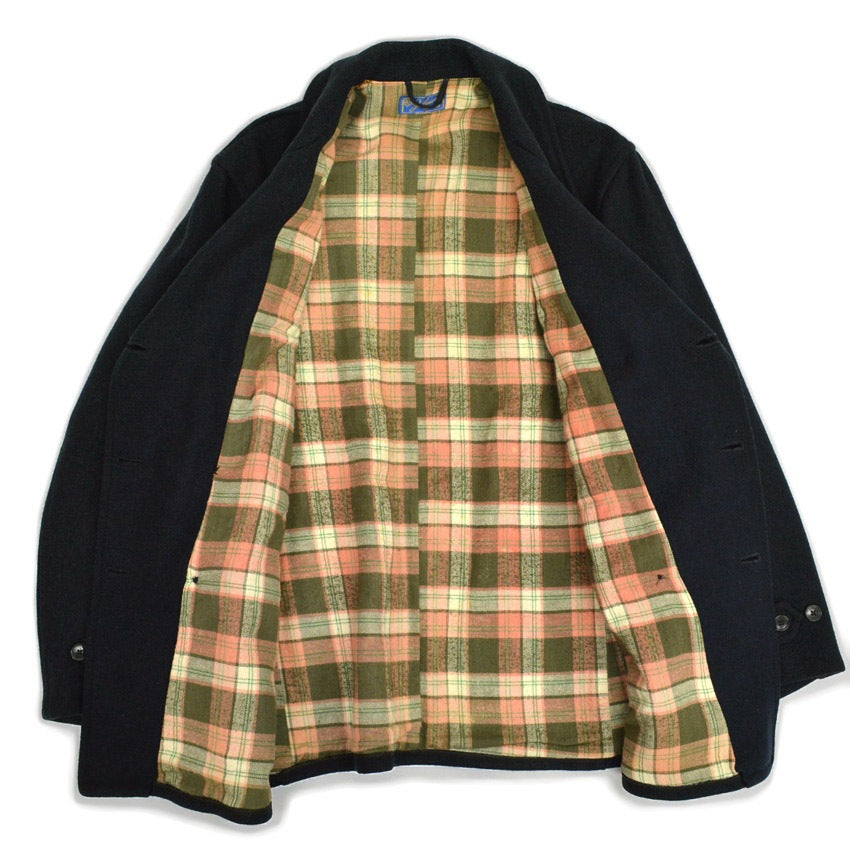 ~40's Julmor Black Wool Double Breasted Coat...