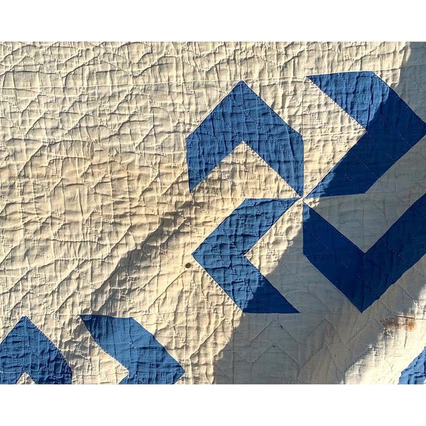 Circa 1920's Antique Fly Foot Pattern Patchwork Quilt...