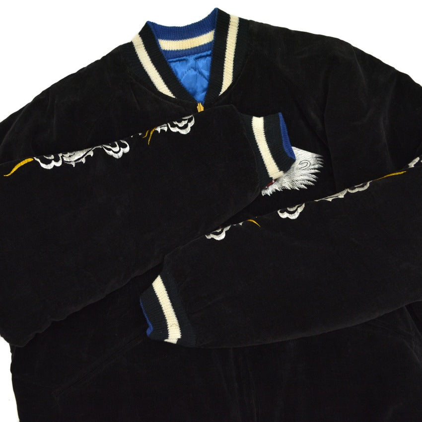 1950s THULE GREENLAND SOUVENIR JACKET (Sukajan, black velvet)...