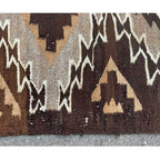 c.1920's Navajo Rug Brown Lightning Bolt Gray Field...