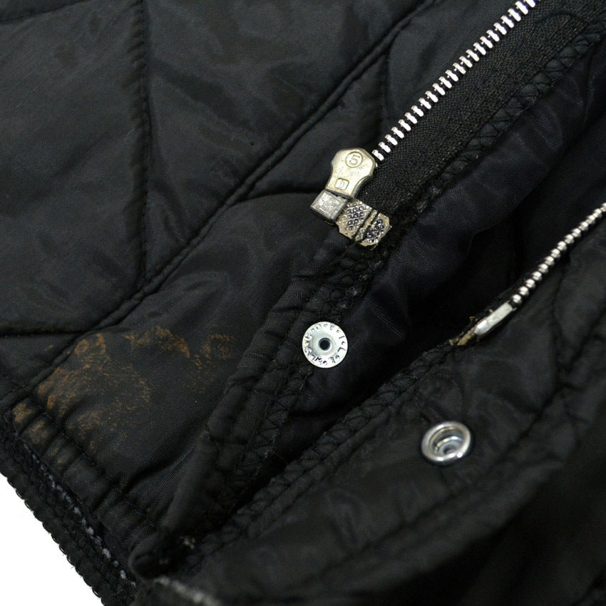 1990's BIG SMITH ALL BLACK QUILTED JACKET...M