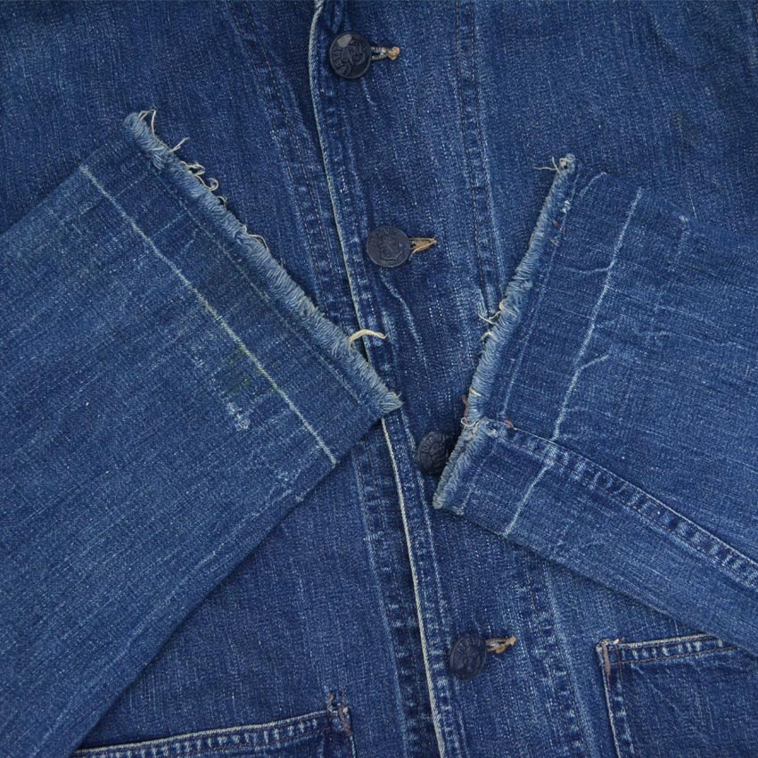1940's USNAVY WW2 SHAWL COLLAR DENIM JACKET...