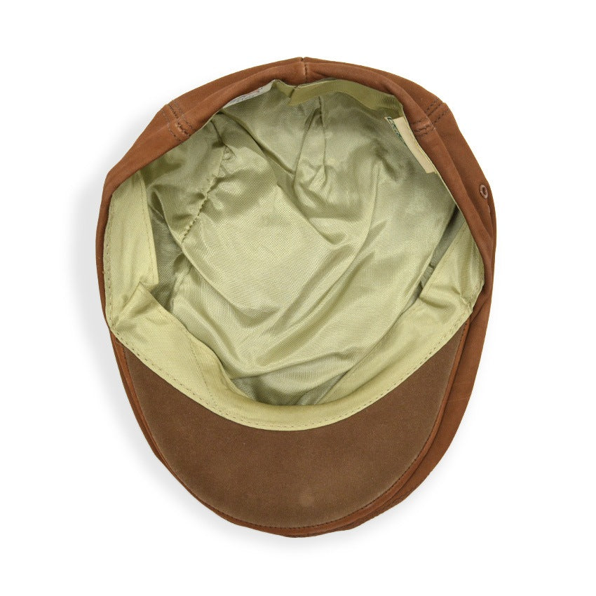~1990's LLBEAN BROWN LEATHER HUNTING CAP...XL