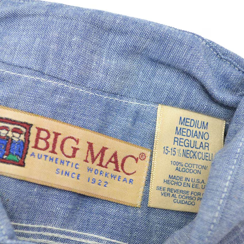 1990's DEADSTOCK BIGMAC CHAMBRAY WORK SHIRT...M