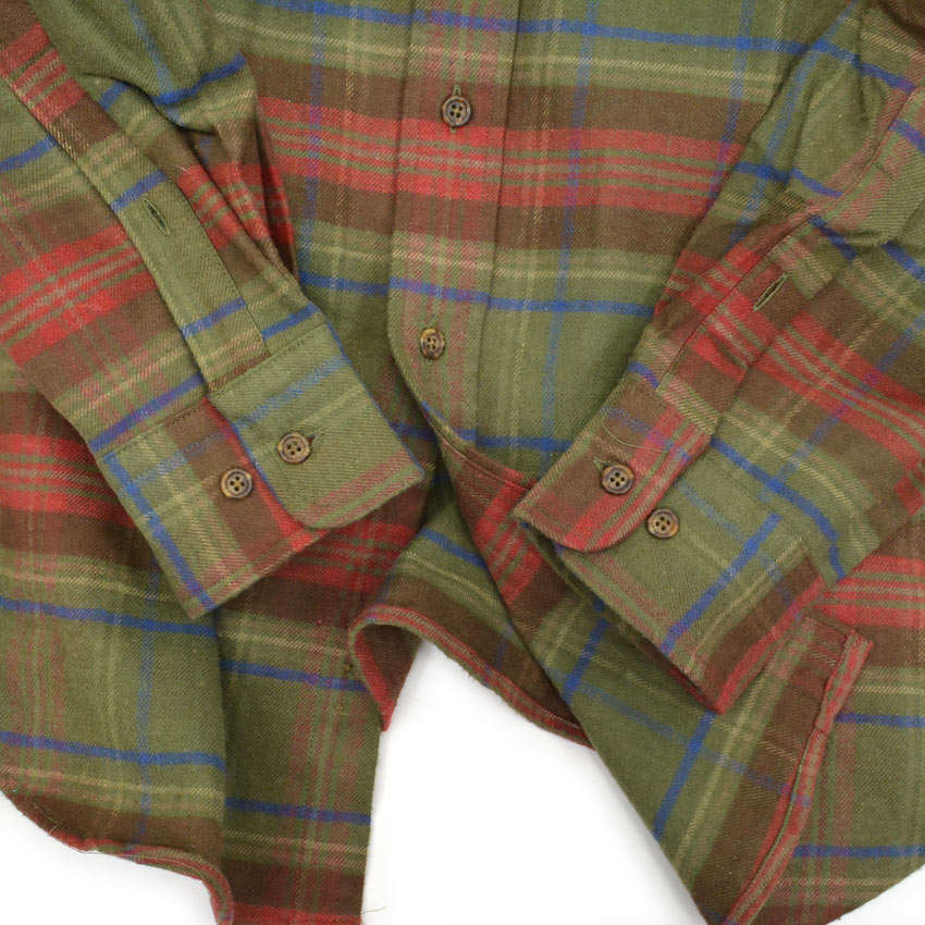1990's DEADSTOCK LAND'S END LIGHT FLANNEL B/D SHIRT ... M
