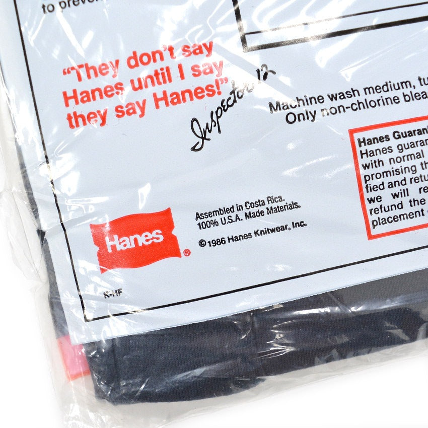 1986' Deadstock Hanes Pocket-T Black... XL