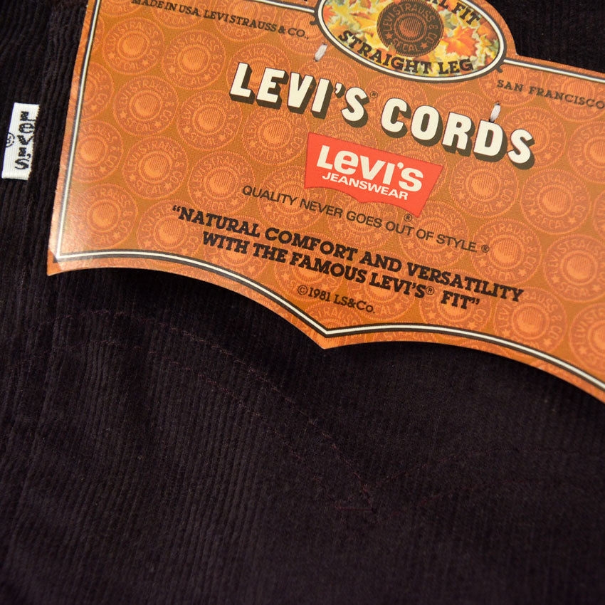 1980's Deadstock Levi's 505 Brown Cord's Pants... W32 L30